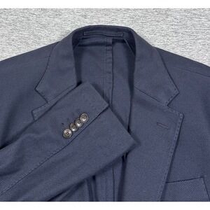 Scalpers Blazer Mens 46 Tag (42 Fit) Blue Cotton Unstructured Two Button Jacket